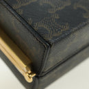 CELINE Triomphe Macadam Canvas Mini Vanity Case PVC Leather Black Auth 179589M-16