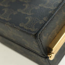 CELINE Triomphe Macadam Canvas Mini Vanity Case PVC Leather Black Auth 179589M-17