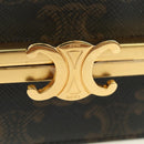 CELINE Triomphe Macadam Canvas Mini Vanity Case PVC Leather Black Auth 179589M-18