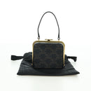 CELINE Triomphe Macadam Canvas Mini Vanity Case PVC Leather Black Auth 179589M-12