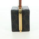 CELINE Triomphe Macadam Canvas Mini Vanity Case PVC Leather Black Auth 179589M-4
