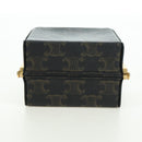 CELINE Triomphe Macadam Canvas Mini Vanity Case PVC Leather Black Auth 179589M-5