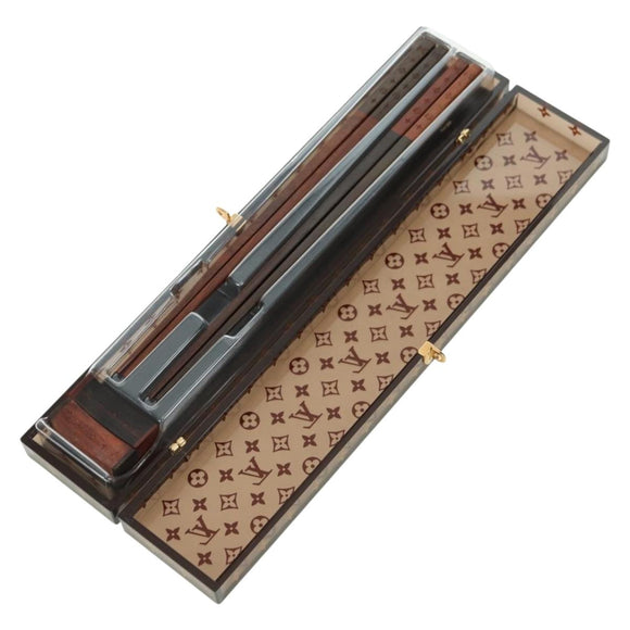 LOUIS VUITTON Monogram Chop Stick Wood Brown LV Auth 179590M
