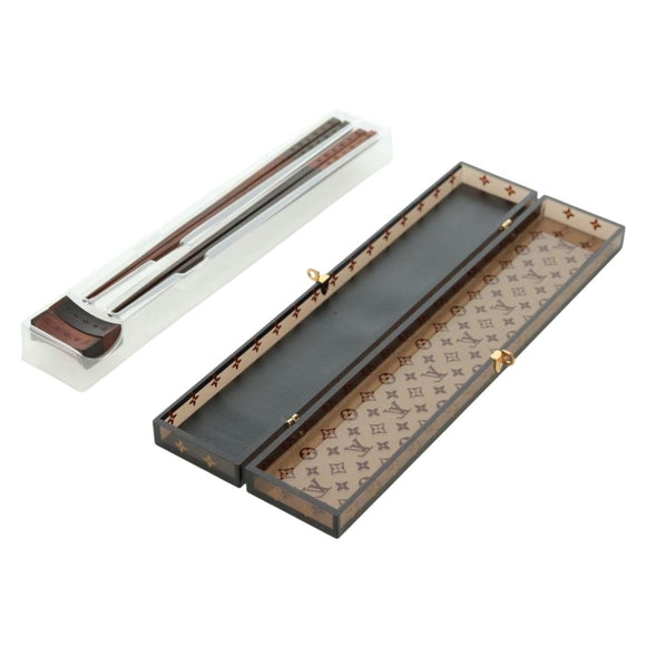 LOUIS VUITTON Monogram Chop Stick Wood Brown LV Auth 179590M