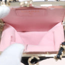 CHANEL Matelasse Chain Shoulder Bag Lamb Skin Black Gold CC Auth 179592SAM-16