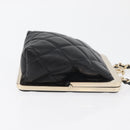 CHANEL Matelasse Chain Shoulder Bag Lamb Skin Black Gold CC Auth 179592SAM-4