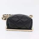 CHANEL Matelasse Chain Shoulder Bag Lamb Skin Black Gold CC Auth 179592SAM-9