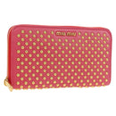 Miu Miu Long Wallet Leather Red Gold Auth 179594V-1