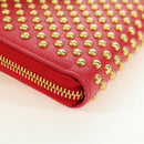 Miu Miu Long Wallet Leather Red Gold Auth 179594V-16