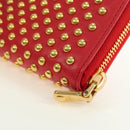Miu Miu Long Wallet Leather Red Gold Auth 179594V-17
