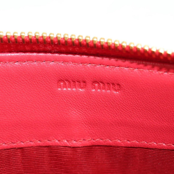 Miu Miu Long Wallet Leather Red Gold Auth 179594V