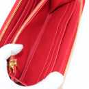 Miu Miu Long Wallet Leather Red Gold Auth 179594V-23