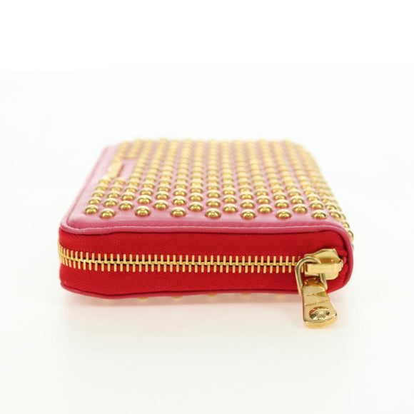 Miu Miu Long Wallet Leather Red Gold Auth 179594V