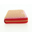 Miu Miu Long Wallet Leather Red Gold Auth 179594V-4