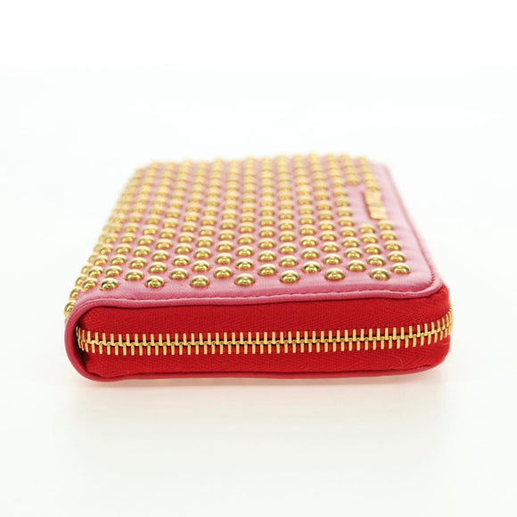 Miu Miu Long Wallet Leather Red Gold Auth 179594V