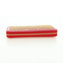 Miu Miu Long Wallet Leather Red Gold Auth 179594V-5