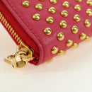 Miu Miu Long Wallet Leather Red Gold Auth 179594V-14