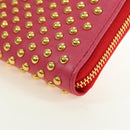 Miu Miu Long Wallet Leather Red Gold Auth 179594V-15