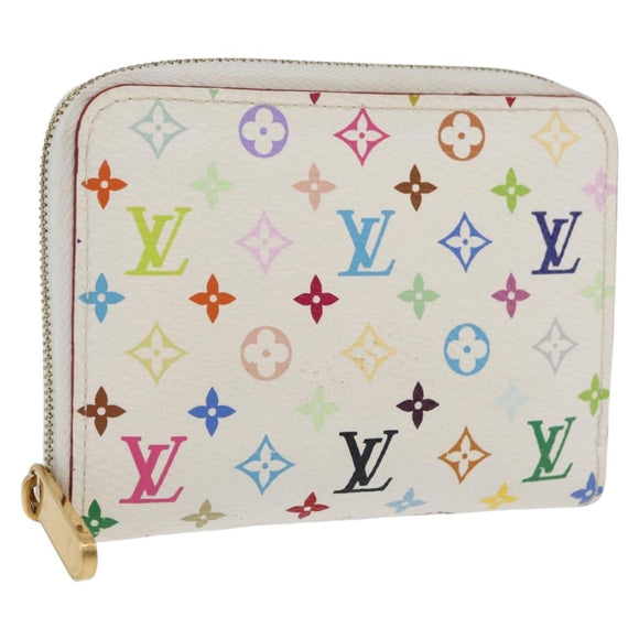 LOUIS VUITTON Multicolor Zippy Coin Purse Coin Purse White M93741 Auth 179595A