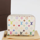 LOUIS VUITTON Multicolor Zippy Coin Purse Coin Purse White M93741 Auth 179595A-12
