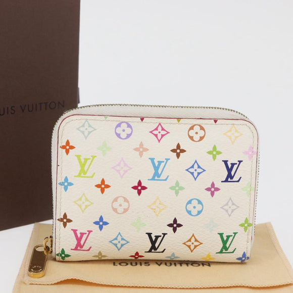 LOUIS VUITTON Multicolor Zippy Coin Purse Coin Purse White M93741 Auth 179595A