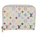 LOUIS VUITTON Multicolor Zippy Coin Purse Coin Purse White M93741 Auth 179595A-13