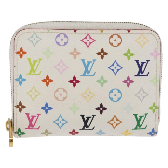 LOUIS VUITTON Multicolor Zippy Coin Purse Coin Purse White M93741 Auth 179595A