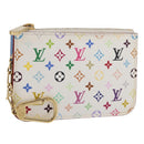 LOUIS VUITTON Multicolor Pochette Cles NM Coin Purse White M93734 Auth 179597M-1