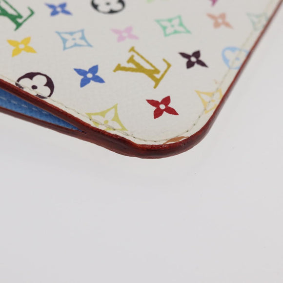 LOUIS VUITTON Multicolor Pochette Cles NM Coin Purse White M93734 Auth 179597M