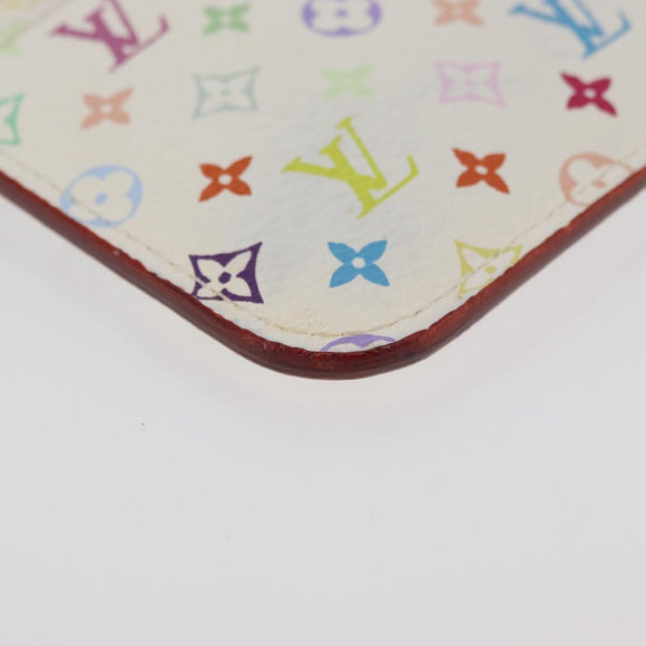 LOUIS VUITTON Multicolor Pochette Cles NM Coin Purse White M93734 Auth 179597M