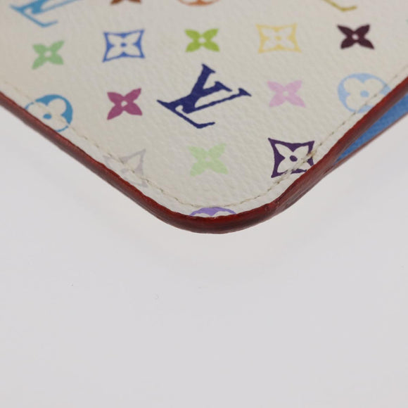 LOUIS VUITTON Multicolor Pochette Cles NM Coin Purse White M93734 Auth 179597M
