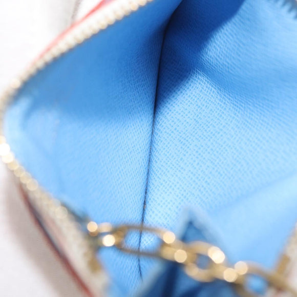 LOUIS VUITTON Multicolor Pochette Cles NM Coin Purse White M93734 Auth 179597M