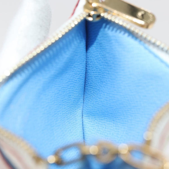 LOUIS VUITTON Multicolor Pochette Cles NM Coin Purse White M93734 Auth 179597M