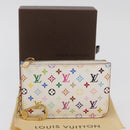 LOUIS VUITTON Multicolor Pochette Cles NM Coin Purse White M93734 Auth 179597M-12
