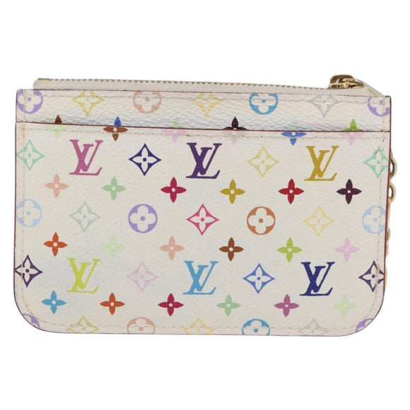 LOUIS VUITTON Multicolor Pochette Cles NM Coin Purse White M93734 Auth 179597M