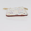 LOUIS VUITTON Multicolor Pochette Cles NM Coin Purse White M93734 Auth 179597M-3