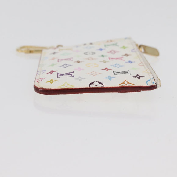 LOUIS VUITTON Multicolor Pochette Cles NM Coin Purse White M93734 Auth 179597M