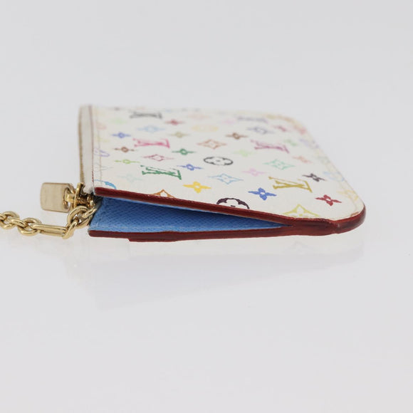 LOUIS VUITTON Multicolor Pochette Cles NM Coin Purse White M93734 Auth 179597M