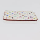 LOUIS VUITTON Multicolor Pochette Cles NM Coin Purse White M93734 Auth 179597M-5