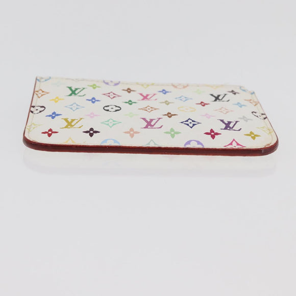 LOUIS VUITTON Multicolor Pochette Cles NM Coin Purse White M93734 Auth 179597M
