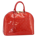 LOUIS VUITTON Monogram Vernis Alma GM Hand Bag Rose Pop M93625 LV Auth 179598-1