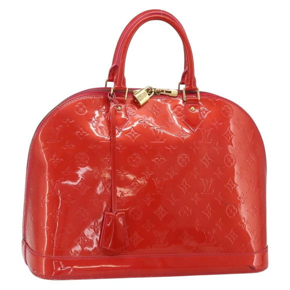 LOUIS VUITTON Monogram Vernis Alma GM Hand Bag Rose Pop M93625 LV Auth 179598