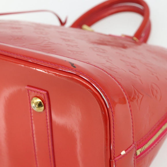 LOUIS VUITTON Monogram Vernis Alma GM Hand Bag Rose Pop M93625 LV Auth 179598