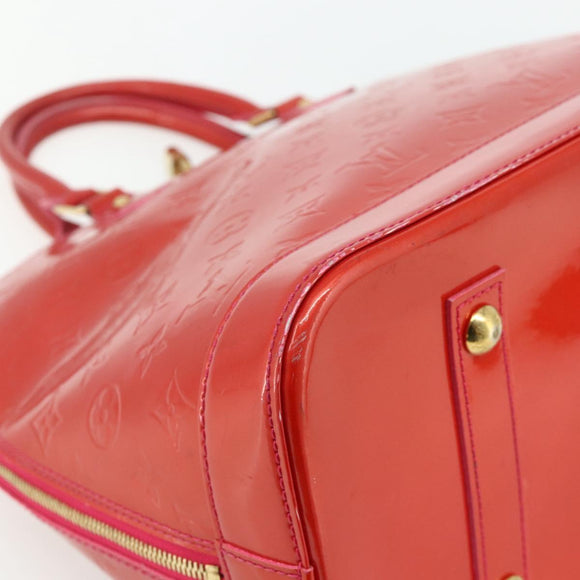 LOUIS VUITTON Monogram Vernis Alma GM Hand Bag Rose Pop M93625 LV Auth 179598