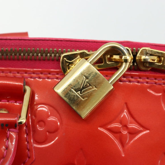 LOUIS VUITTON Monogram Vernis Alma GM Hand Bag Rose Pop M93625 LV Auth 179598