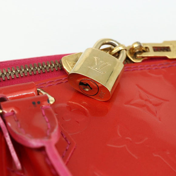 LOUIS VUITTON Monogram Vernis Alma GM Hand Bag Rose Pop M93625 LV Auth 179598