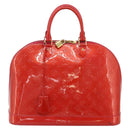 LOUIS VUITTON Monogram Vernis Alma GM Hand Bag Rose Pop M93625 LV Auth 179598-2