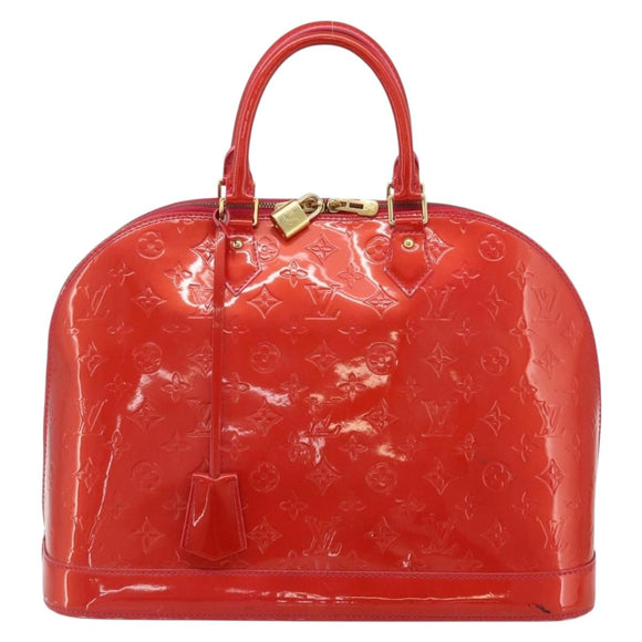LOUIS VUITTON Monogram Vernis Alma GM Hand Bag Rose Pop M93625 LV Auth 179598