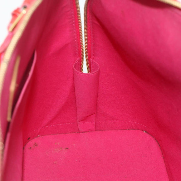 LOUIS VUITTON Monogram Vernis Alma GM Hand Bag Rose Pop M93625 LV Auth 179598