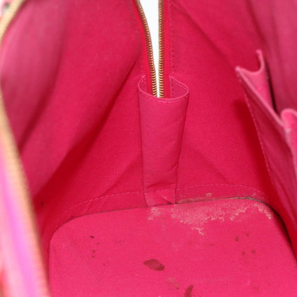 LOUIS VUITTON Monogram Vernis Alma GM Hand Bag Rose Pop M93625 LV Auth 179598